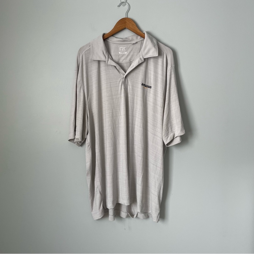 Cutter & Buck CB Dry-Tec Amazon Employee Performance Polo Shirt Gray Size XXL
